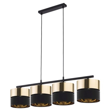 SELSEY Lampa wisząca Marvier x4 czarno-złota - Genesis