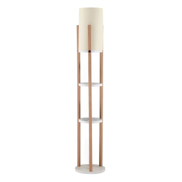 SELSEY Lampa podłogowa Kumajo z półkami biała okrągła - Genesis