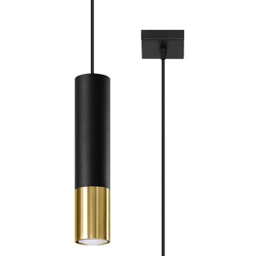 SELSEY Lampa wisząca Obett średnica 6 cm x1 czarna/złota - Genesis