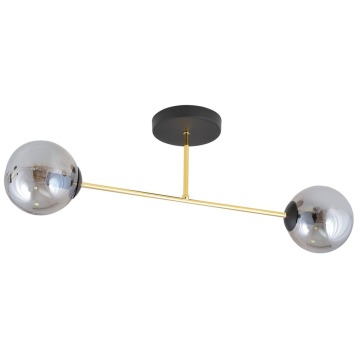 SELSEY Lampa sufitowa Manngum czarno-złota z grafitowymi kloszami x2 - Genesis