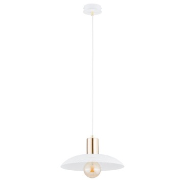 SELSEY Lampa wisząca Sparitt z ażurowym kloszem biała/złota x1 - Genesis