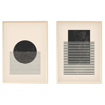 SELSEY Zestaw 2 obrazów Bodenass 40x30 cm koło i prostokąt - Genesis