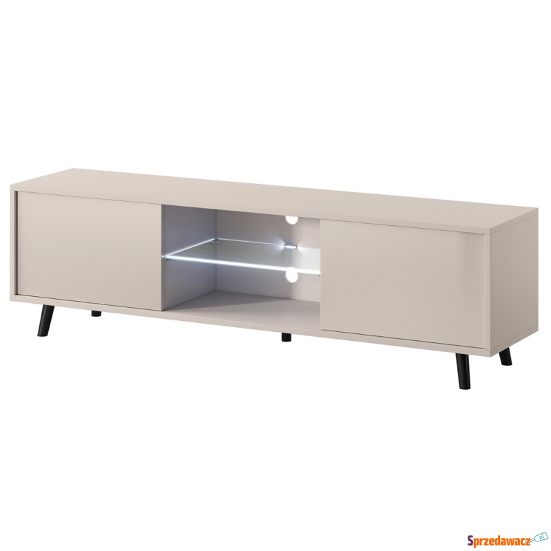 SELSEY Szafka RTV Lefyr 140 cm Szary beż - Genesis - Szafki RTV - Bytom