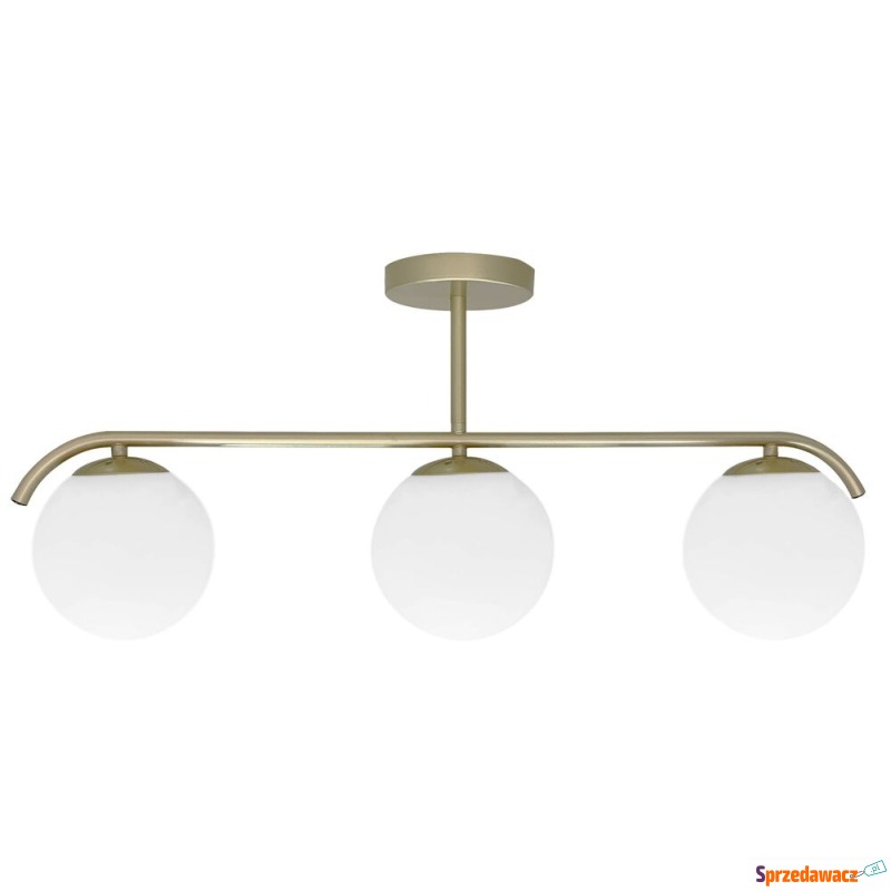 SELSEY Lampa wisząca Amadeo x3 mosiężna z bia... - Lampy wiszące, żyrandole - Pruszków