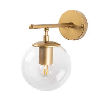 SELSEY Lampa ścienna Blunces złota/ transparentny klosz - Genesis