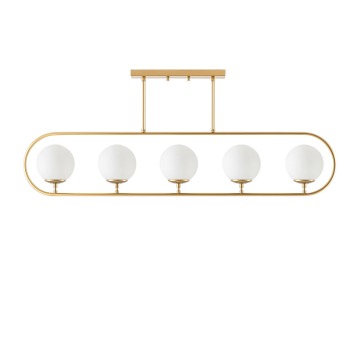 SELSEY Lampa wisząca Tribilia x5 złota/ biały klosz - Genesis