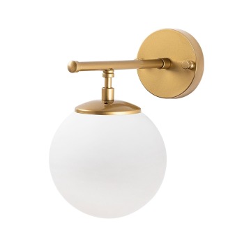 SELSEY Lampa ścienna Blunces złota/ mleczny klosz - Genesis