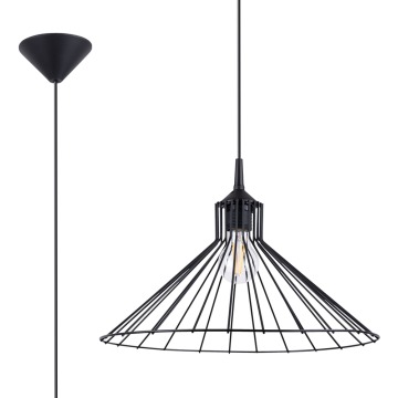 SELSEY Lampa wisząca Yallane średnica 40 cm stalowa czarna - Genesis