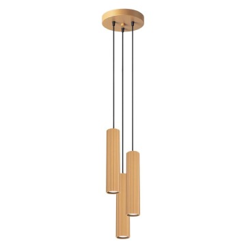 SELSEY Lampa wisząca Karbon x3 złota na okrągłej podsufitce - Genesis
