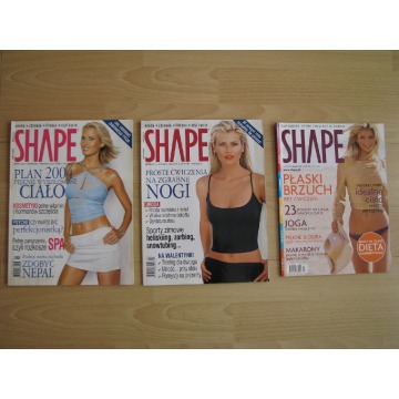 Shape, nr 1-3, 2004 rok - magazyn - uroda, zdrowie, fitness, styl życia