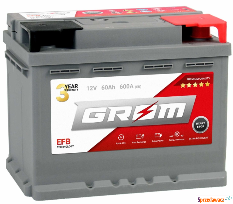 Akumulator 60Ah 600A EFB Grom
