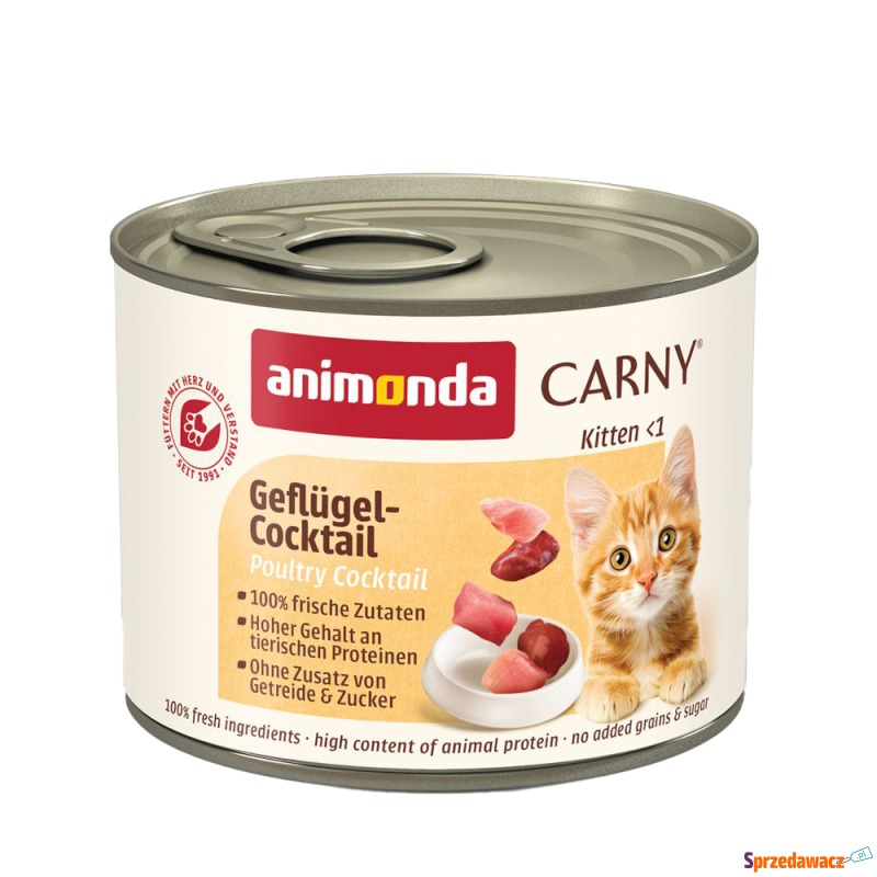 animonda Carny Kitten, 12 x 200 g - Koktajl drobiowy - Karmy dla kotów - Słupsk