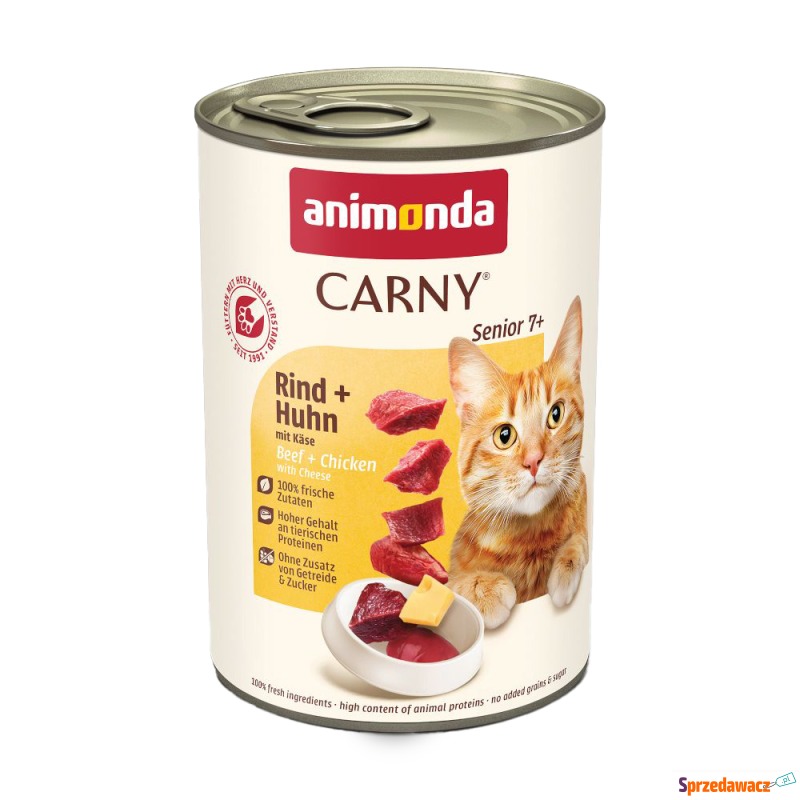 animonda Carny Senior, 6 x 400 g - Wołowina i... - Karmy dla kotów - Gostyń