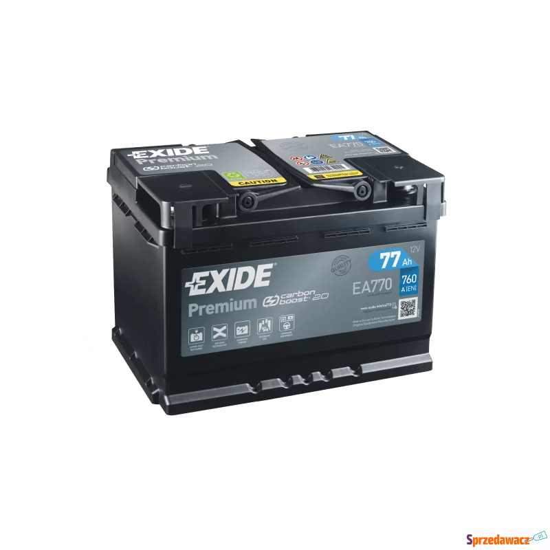 Akumulator 77Ah 760A Exide Premium - Akumulatory - Tychy