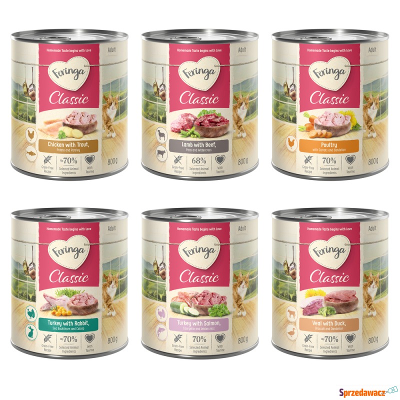Feringa Classic Meat Menu, 6 x 800 g - Pakiet... - Karmy dla kotów - Grudziądz