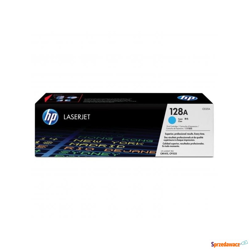 Oryginalny niebieski toner HP 128A...