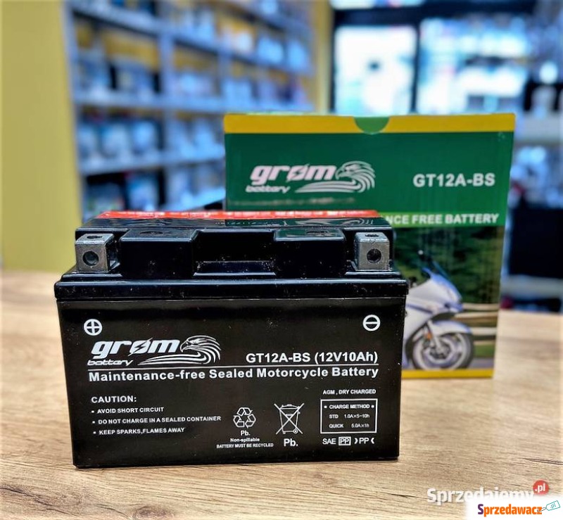 Akumulator motocyklowy 12V 9.5Ah 180A L+ grom... - Układ elektryczny - Rybnik
