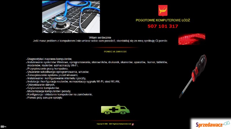 Pogotowie Komputerowe Łódź 507101317 - Usługi komputerowe, serwis - Łódź