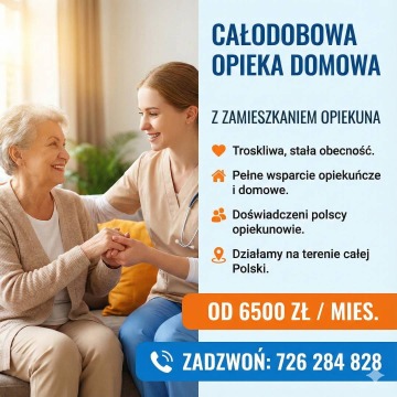 Oferujemy opiekę osób starszych z zamieszkaniem