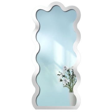 SELSEY Lustro ścienne Wave 110x50 cm w białej ramie - Genesis