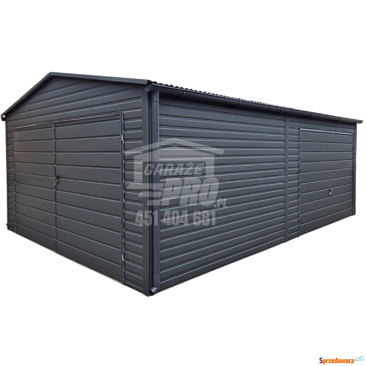 Garaż blaszany 3,5x5 2x Brama -...