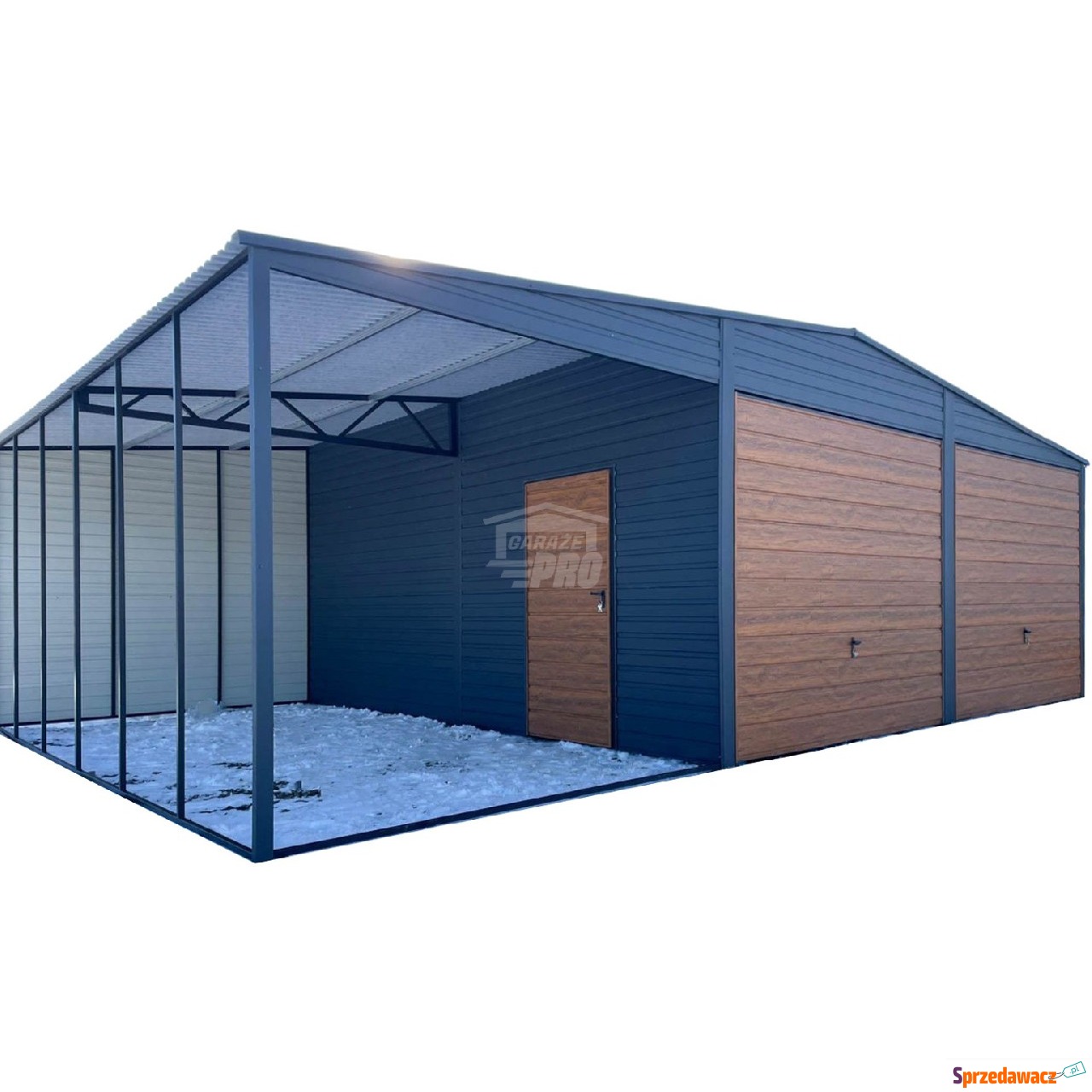 Garaż blaszany 6x6m + wiata 3m...