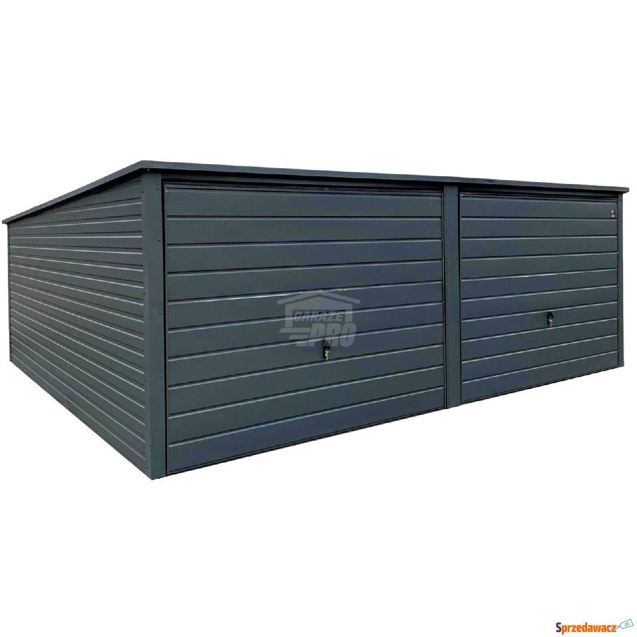 Garaż blaszany 6x6m - Brama uc...