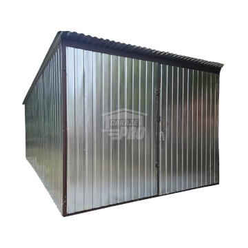 Garaż blaszany 3x4m - Brama - ocynk -  Dach spad w tył GP577