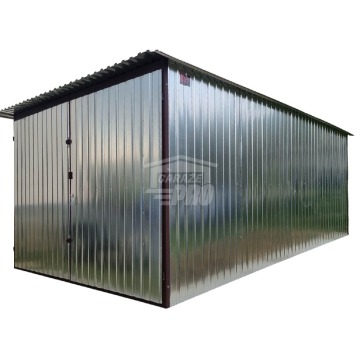 Garaż blaszany 3x4m Brama - ocynk - Dach  spad w tył GP578