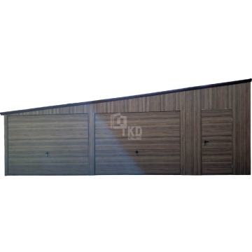 Garaż blaszany 8x6m 2x brama okno drzwi drewnopodobny rynna TKD359