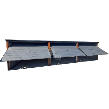 Garaż blaszany 9x5m 3x brama drewnopodobny antracyt dach TKD360