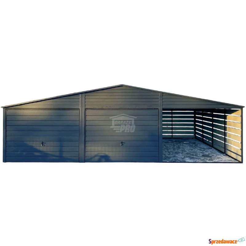 Garaż blaszany 6x6m - wiata 3m - 2x Brama - drzwi... - Garaże i wiaty - Siedlce