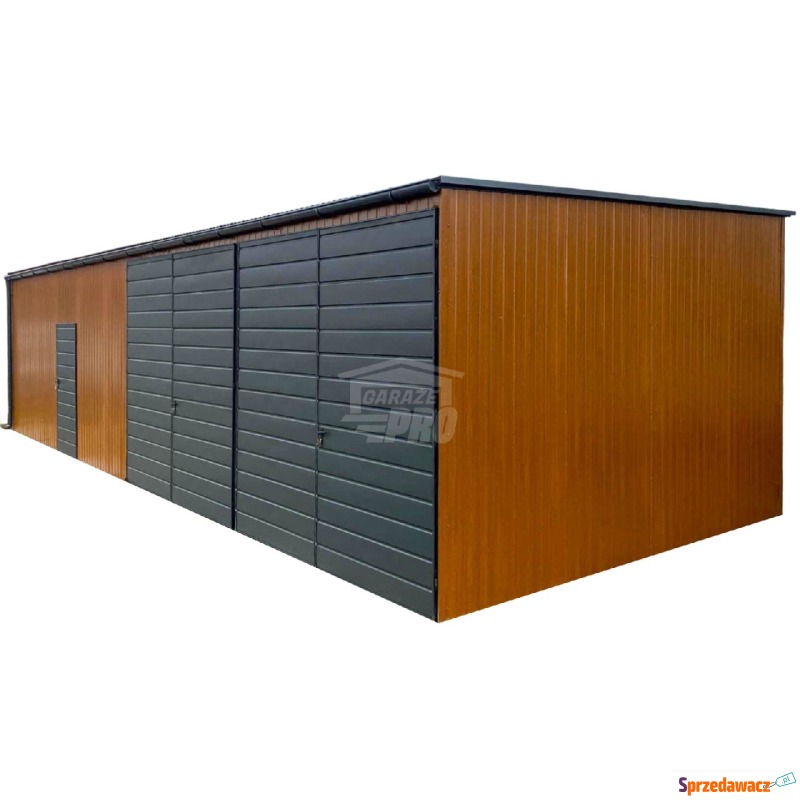 Garaż blaszany 12x6m- 2x Brama - drzwi Antracyt... - Garaże i wiaty - Grudziądz