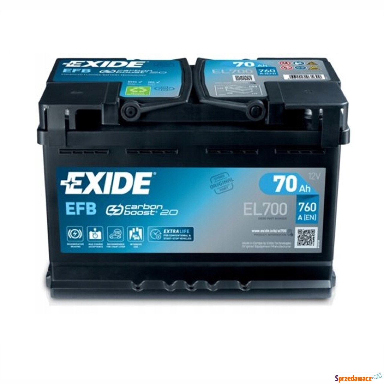 Akumulator 70Ah 760A Exide Efb...