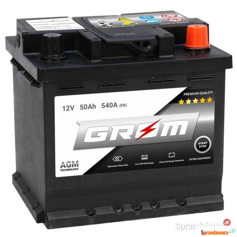 Akumulator 50Ah 540A GROM AGM