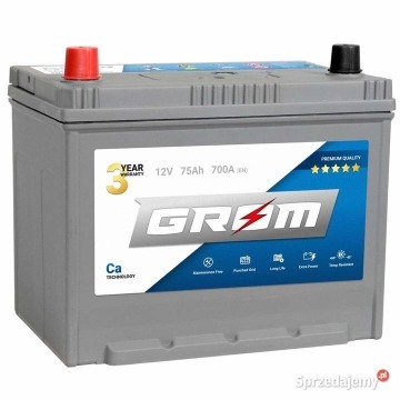 Akumulator 75Ah 700A GROM Premium Japan - Akumulatory - Gdynia - zdjęcie 1
