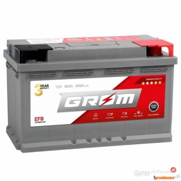 Akumulator 80Ah 800A GROM Efb start-stop - Akumulatory - Gdynia - zdjęcie 1