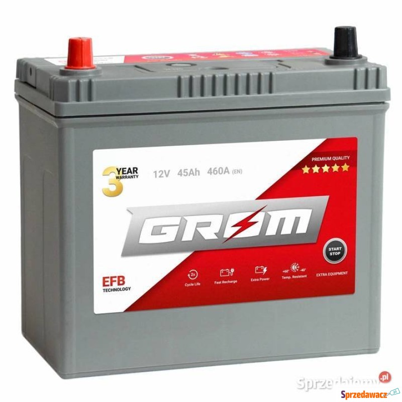 Akumulator 45Ah 460A GROM Efb japan L+ - Akumulatory - Gdynia