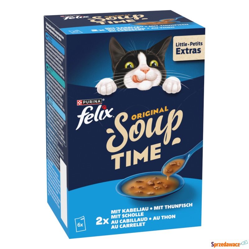 Felix Soup Time Original - Rybne smaki, 6 x 48... - Przysmaki dla kotów - Wrocław