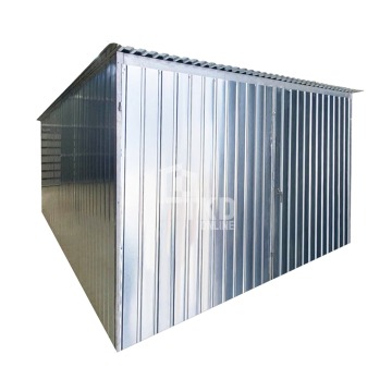 Garaż blaszany 3x5m - brama dwuskrzydłowa - ocynk - dach spad w tył TKD386