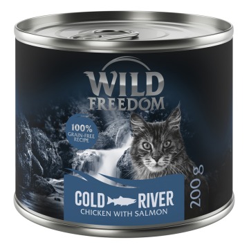 Wild Freedom Adult, 6 x 200 g - bezzbożowa receptura - Cold River – Łosoś i kurczak