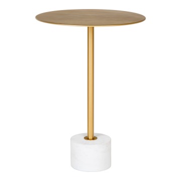 SELSEY Okrągły stolik kawowy Prossan 41 cm metalowy w kolorze mosiądzu - Genesis