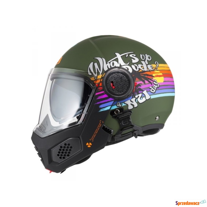 Kask Motocyklowy NZI Minimod Duo Rainbow Gree... - Kaski motocyklowe - Toruń