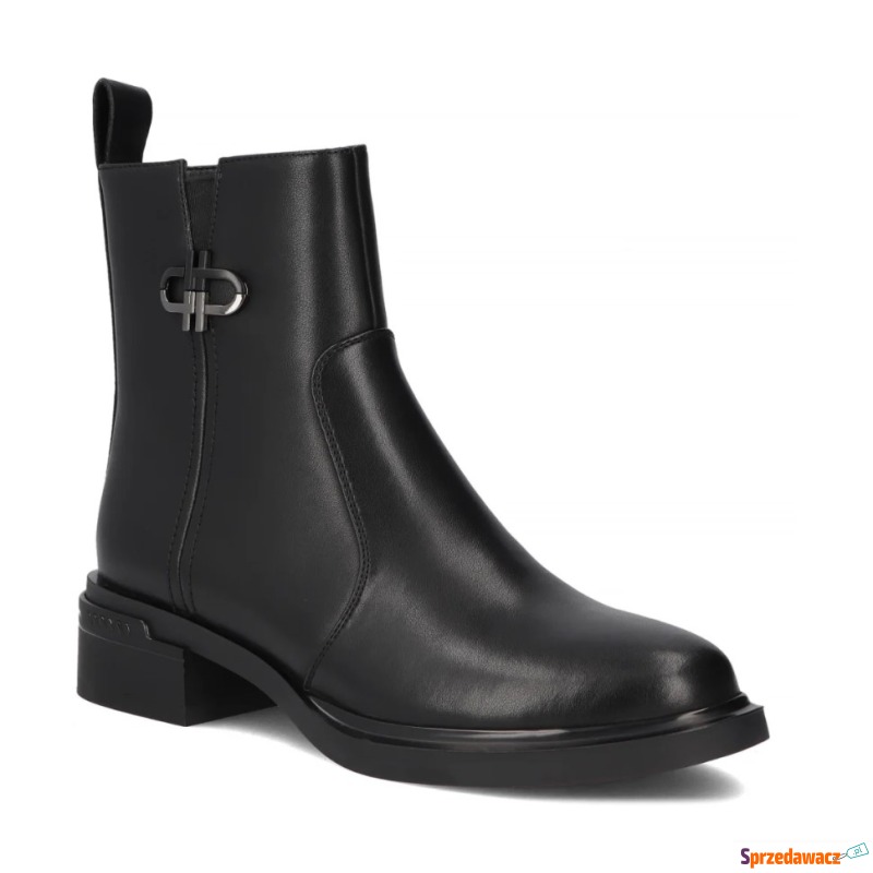 Czarne skórzane botki damskie...