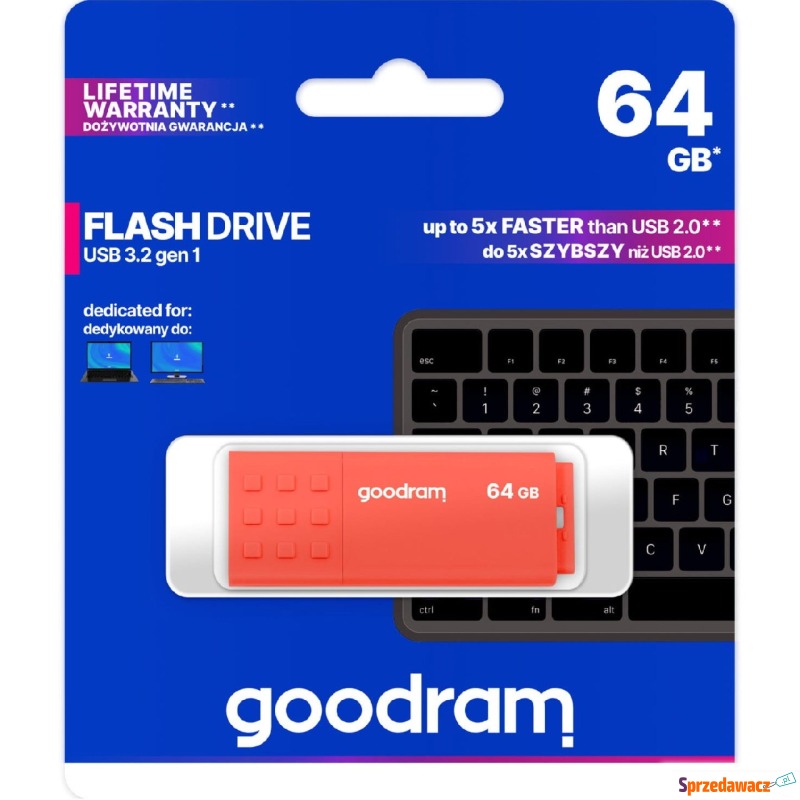Pendrive USB-A 3.2 Gen 1, Goodram UME3 64GB,... - Pamięć flash (Pendrive) - Zielona Góra