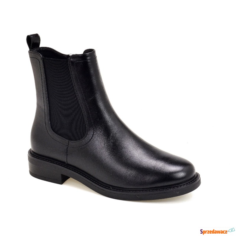Czarne botki damskie Sergio Leone BT25112 - Botki damskie - Krapkowice
