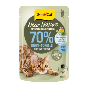 GimCat Near Nature, 16 x 85 g - Kurczak i pstrąg