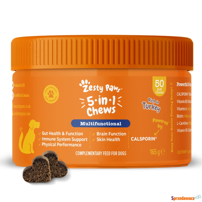 Zesty Paws 5-in-1 Chews, z indykiem - 50 tabletek... - Akcesoria dla psów - Lublin