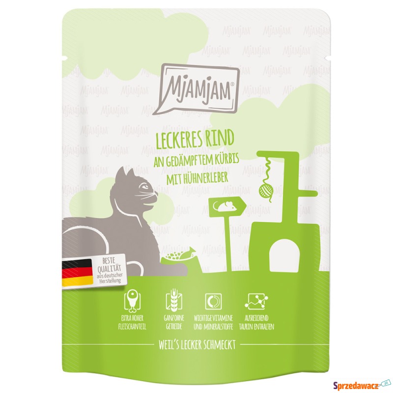 MjAMjAM Quetschie, 6 x 300 g - Pyszna wołowina... - Karmy dla kotów - Gdańsk