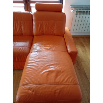 Pomarańczowy narożnik Helvetia Furniture, nat... - Sofy, fotele, komplety... - Zebrzydowice - zdjęcie 3